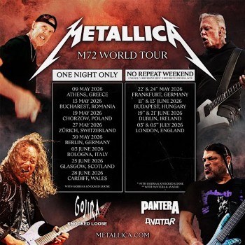 METALLICA: M72 WORLD TOUR, HAMPDEN PARK, GLASGOW, THURSDAY 25TH JUNE 2026